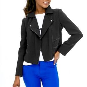 Banana Republic Black Multi Zip Crop Moto Jacket